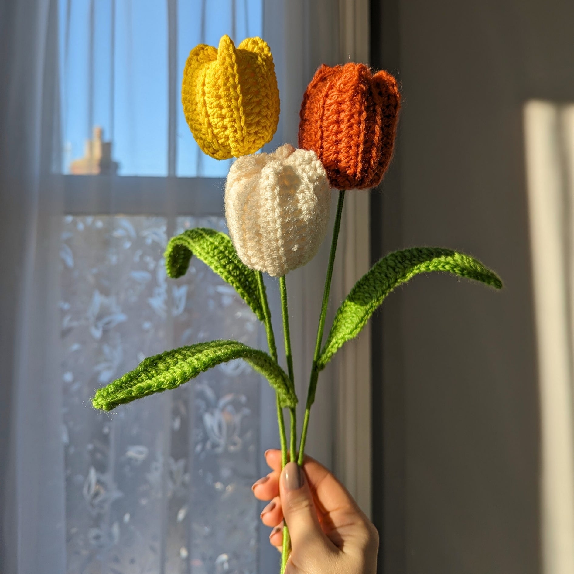 Crochet Tulip Pattern, Crochet Tulip Flower, Crochet Tulip for Bouquet, Crochet, Brunaticality