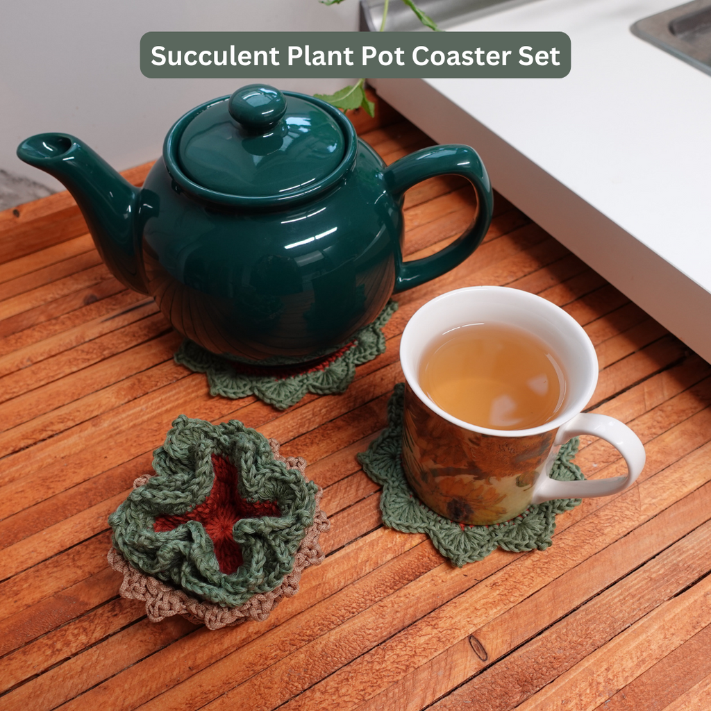 Crochet Pattern Bundle, 8 Crochet Coaster Patterns, Crochet Coaster, Crochet Plant Pot Coaster, Brunaticality