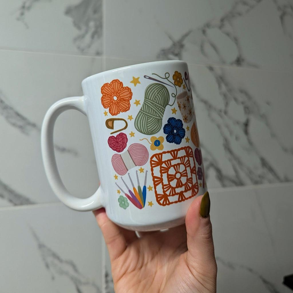 All Things Crochet Mug by Brunaticality - Ceramic 15oz Mug