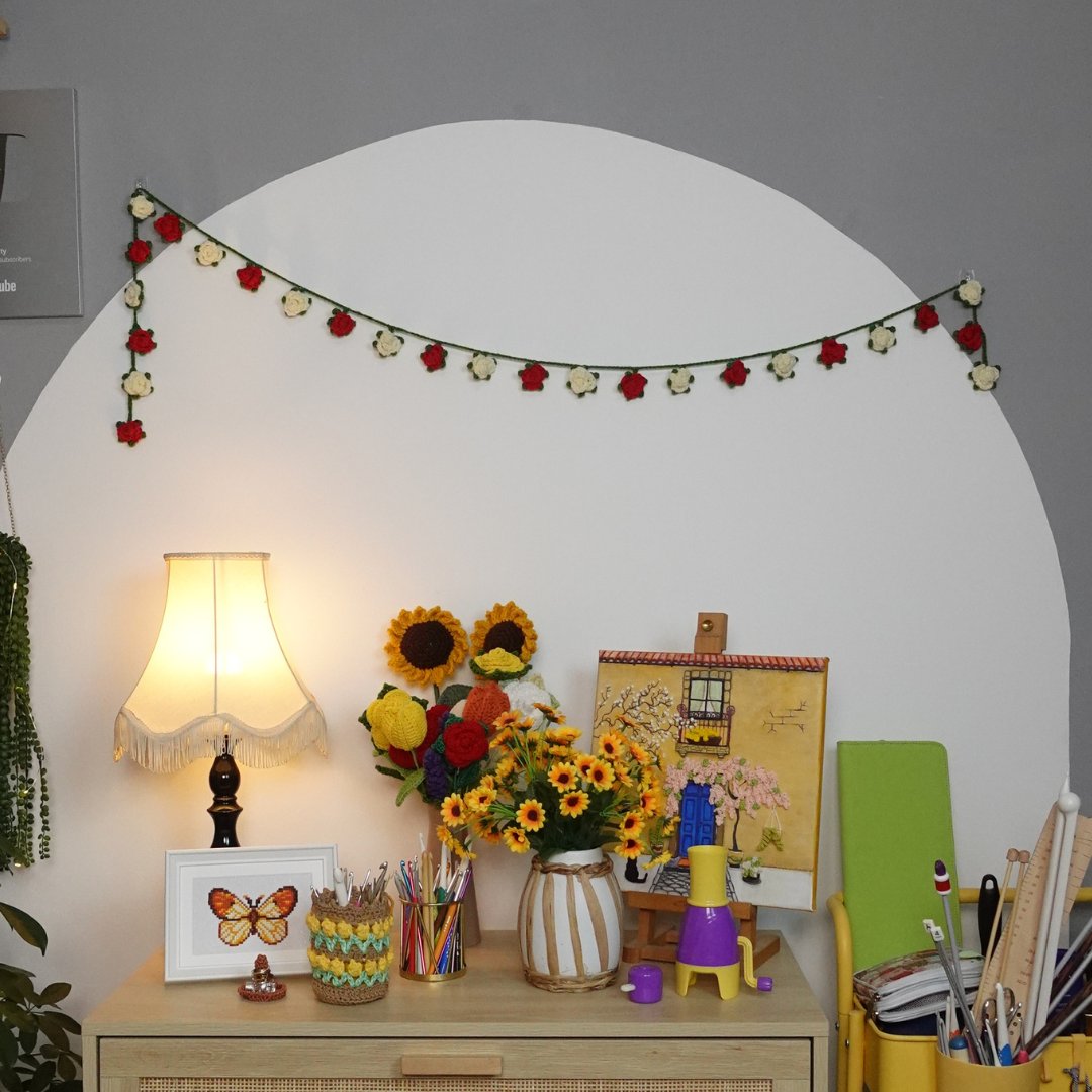 Crochet Rose Garland Written Pattern, Crochet Rose Garland, Crochet Rose, Crochet, Brunaticality