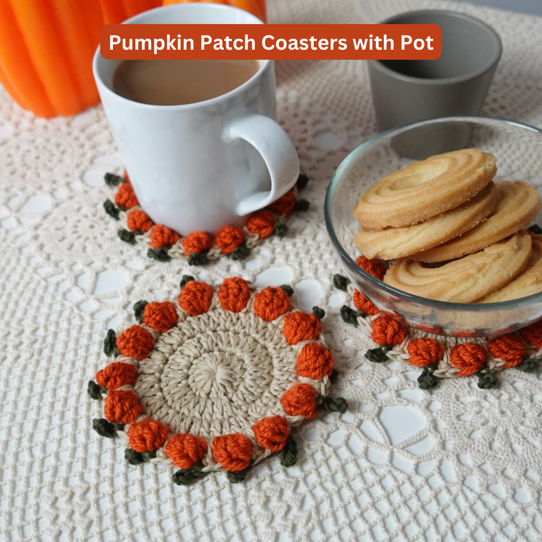 Crochet Pattern Bundle, 8 Crochet Coaster Patterns, Crochet Coaster, Crochet Plant Pot Coaster, Brunaticality