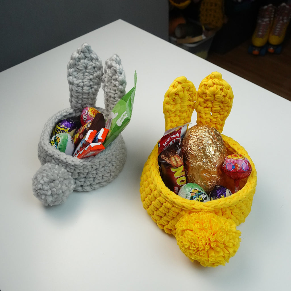 Crochet Easter Bunny Basket Written Pattern, Easter Crochet, Crochet Easter, Crochet Basket, Brunaticality