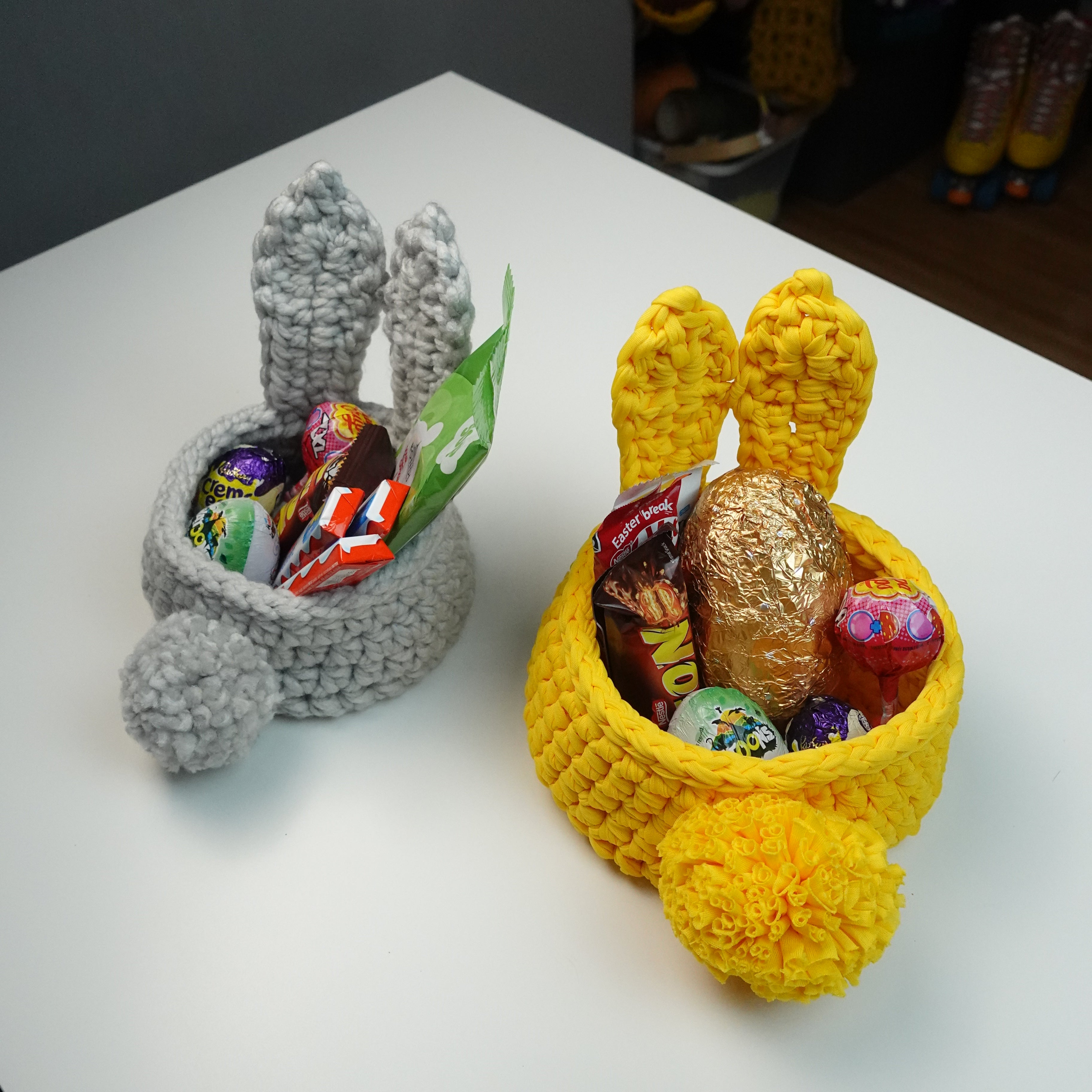 Crochet Easter Bunny Basket Written Pattern, Easter Crochet, Crochet Easter, Crochet Basket, Brunaticality