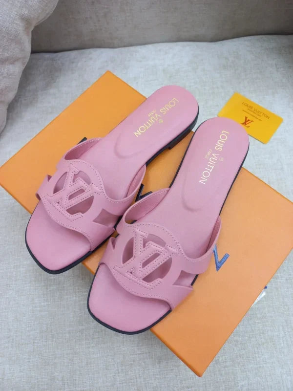 Louis Vuitton Flat Leather Slippers For Women