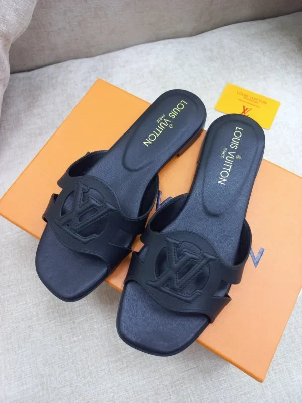 Louis Vuitton Flat Leather Slippers For Women