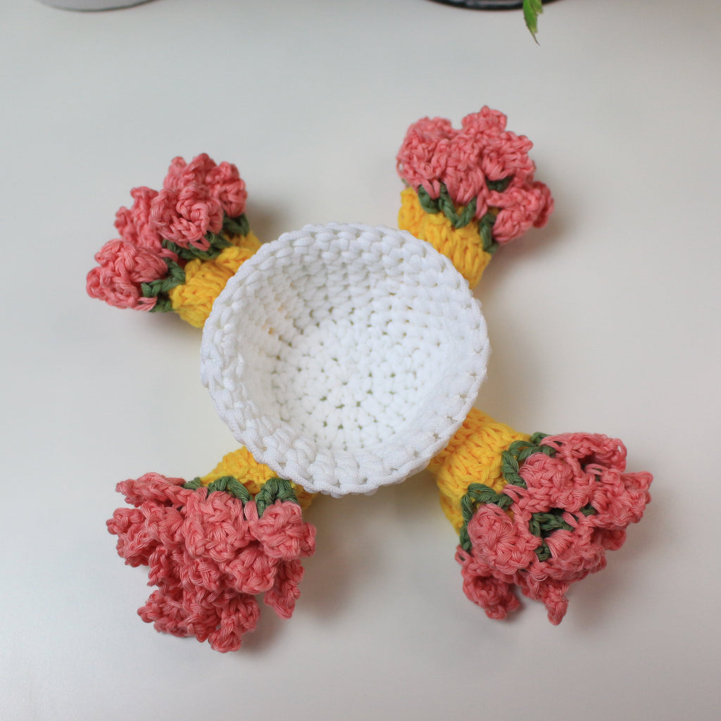 Crochet Flower Pot Coaster Set Written Pattern, crochet plant pot coaster set pattern, crochet pattern, crochet, Brunaticality