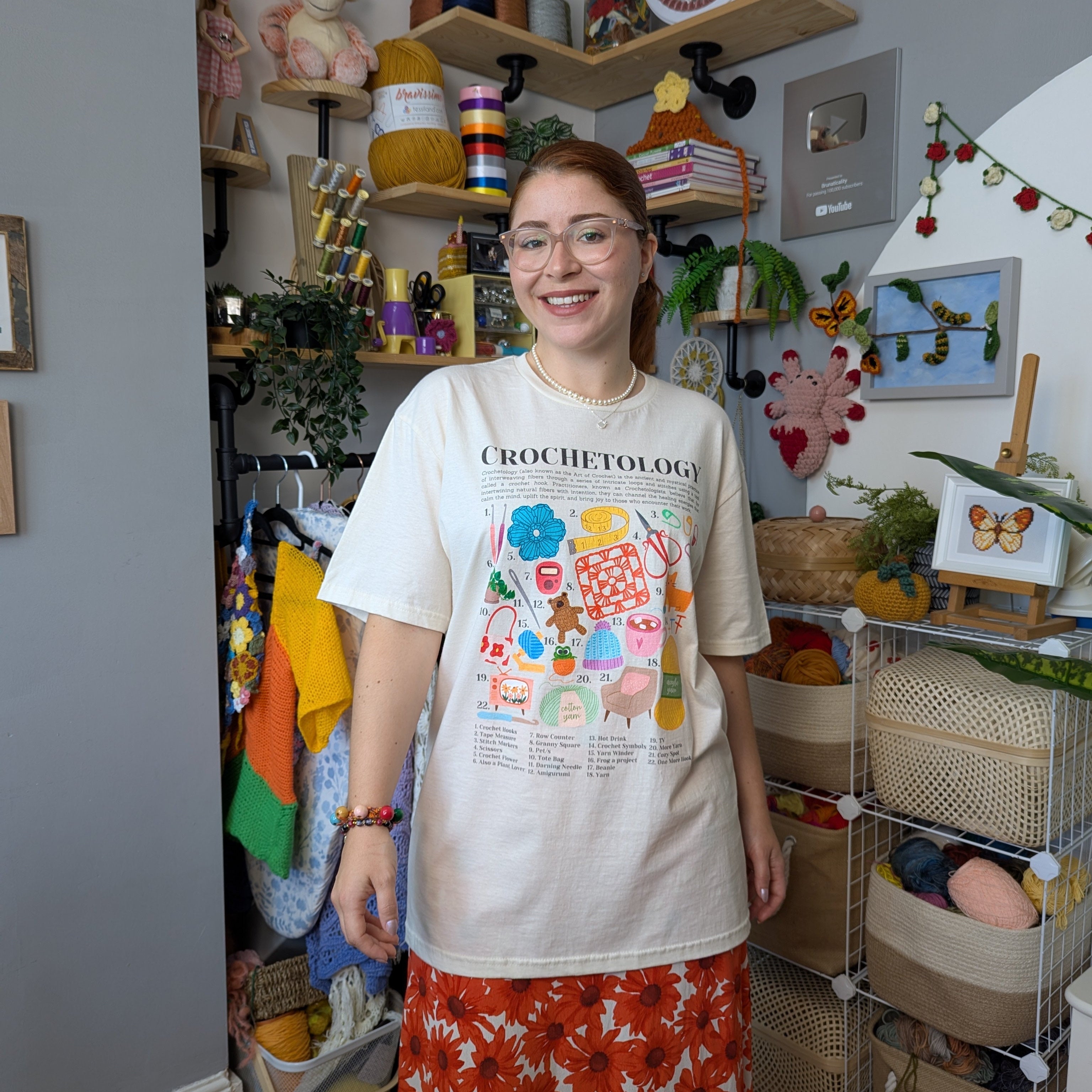 Crochetology T-Shirt - The ultimate tee for crochet lovers and yarn enthusiasts! - Classic Crewneck T-shirt by Brunaticality