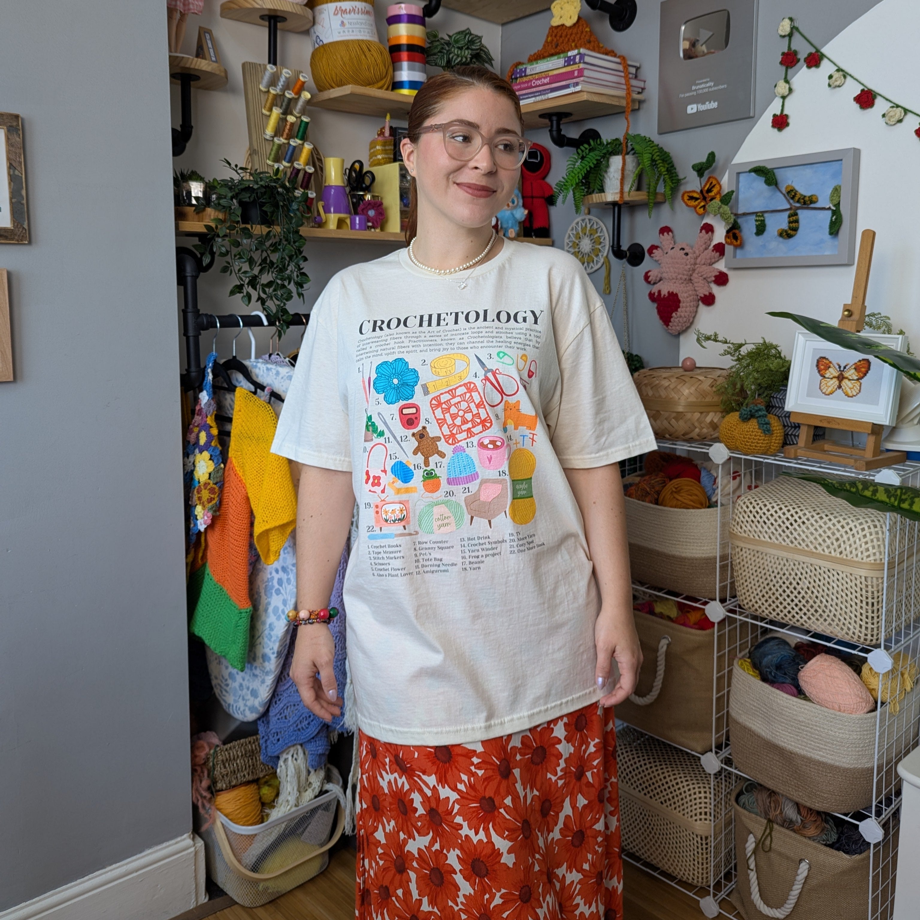 Crochetology T-Shirt - The ultimate tee for crochet lovers and yarn enthusiasts! - Classic Crewneck T-shirt by Brunaticality