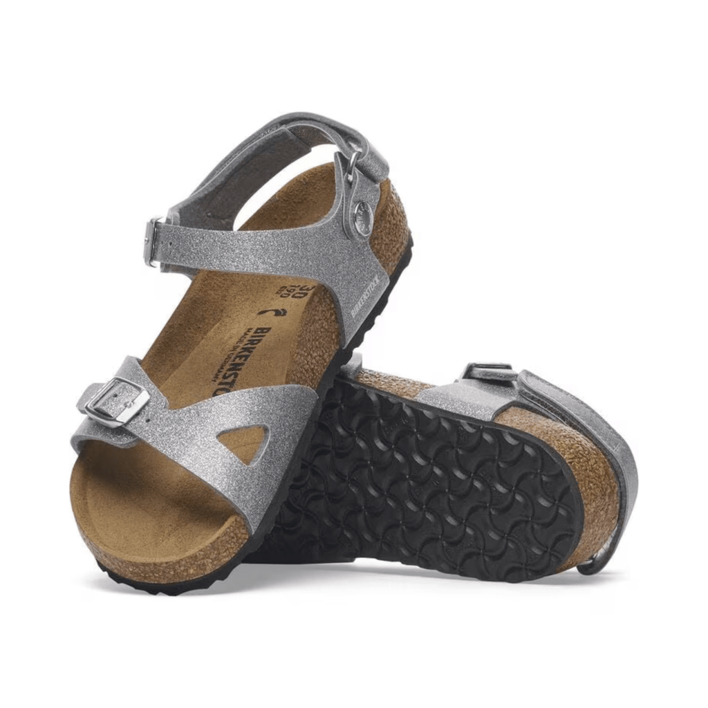 Birkenstock Girls Rio Birko-Flor Sparkling Light Silver