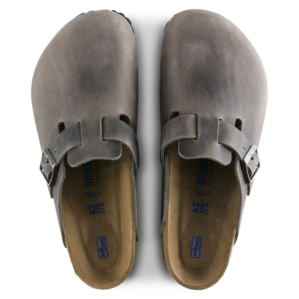 Birkenstock Men's Boston Soft Footbed Iron Oiled Leather